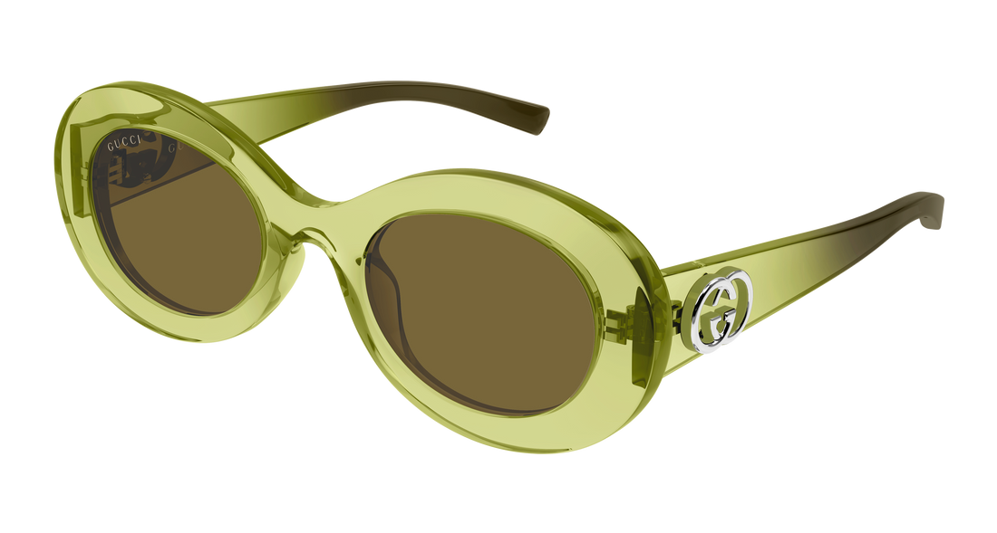Lunettes de soleil gucci gg2026s 004 verde round/oval/panthos femenino taille 51mm - Vue principale