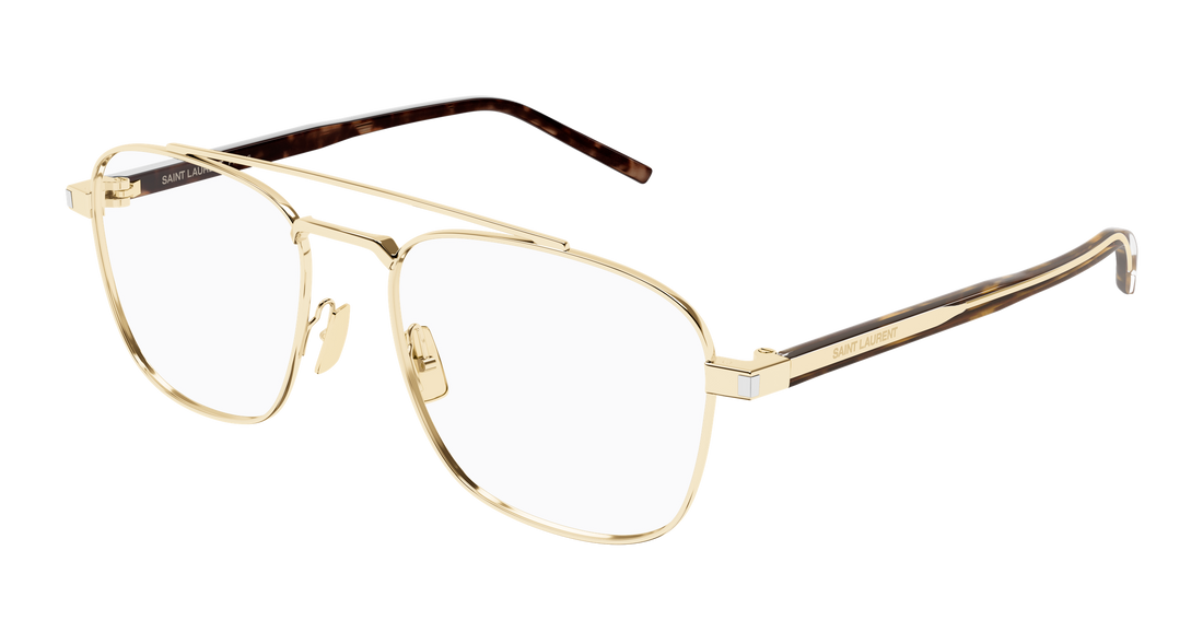 Prescription glasses saint laurent sl 665 opt 003 dorado pilot/navigator unisex size 56mm - Main view