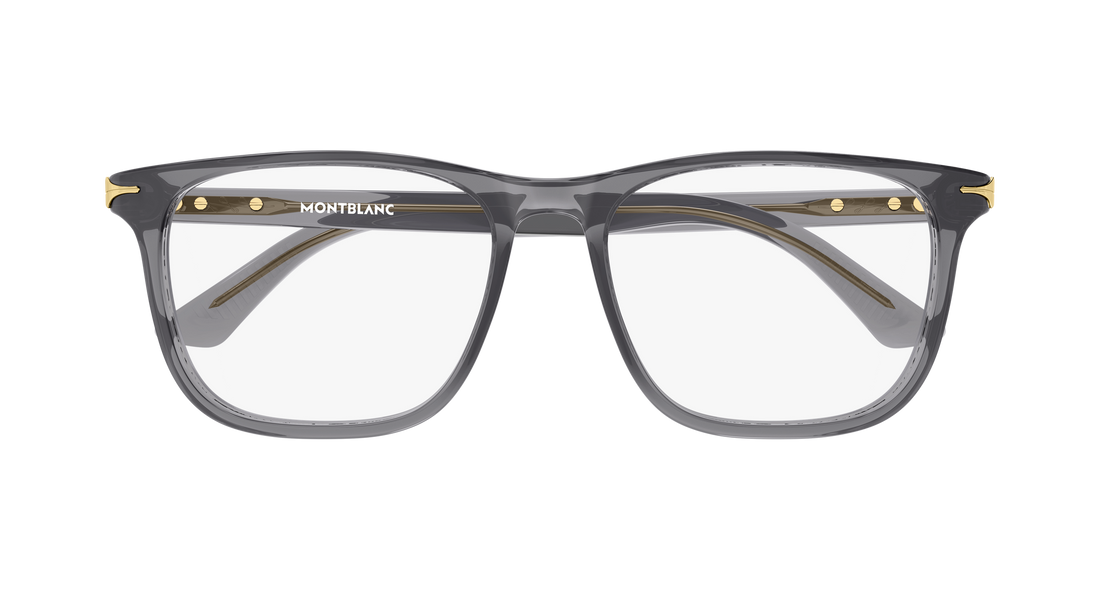 Óculos graduados montblanc mb0520ol 005 gris rectangular / squared masculino tamanho 56mm - Vista de detalhe