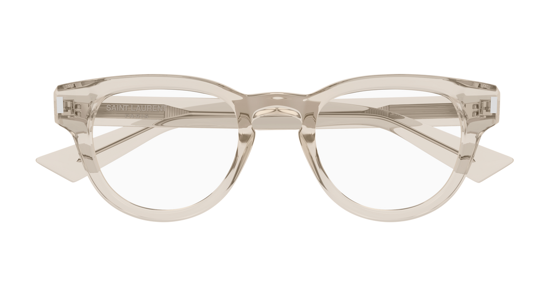 Prescription glasses saint laurent sl 876 opt 004 beige round/oval/panthos masculino size 48mm - Detailed view