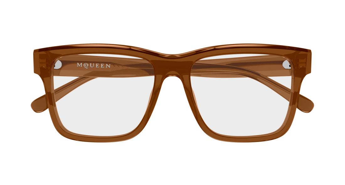 Gafas graduadas alexander mcqueen am0582o 004 marron rectangular / squared unisex talla 54mm - Vista de detalle