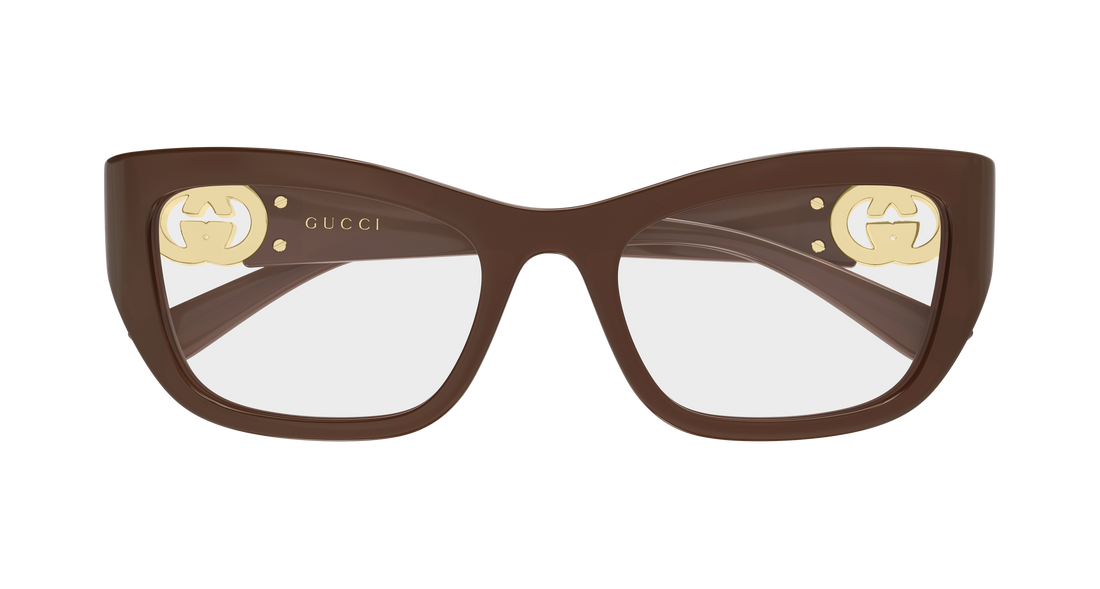 Brillen gucci gg2125o 004 marron cat eye femenino größe 52mm - Detailansicht
