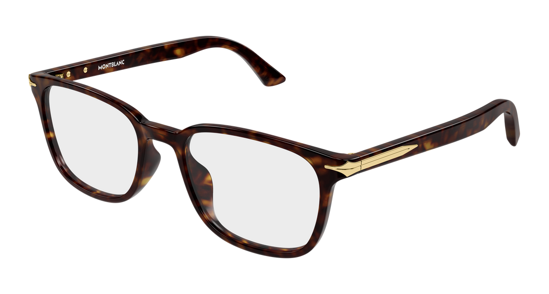 Óculos graduados montblanc mb0519oa 002 havana rectangular / squared masculino tamanho 54mm - Vista principal