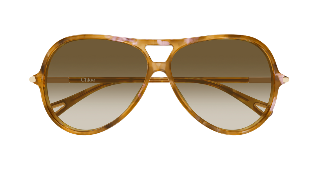 Óculos de sol chloé ch0395s 003 havana round/oval/panthos femenino tamanho 59mm - Vista de detalhe