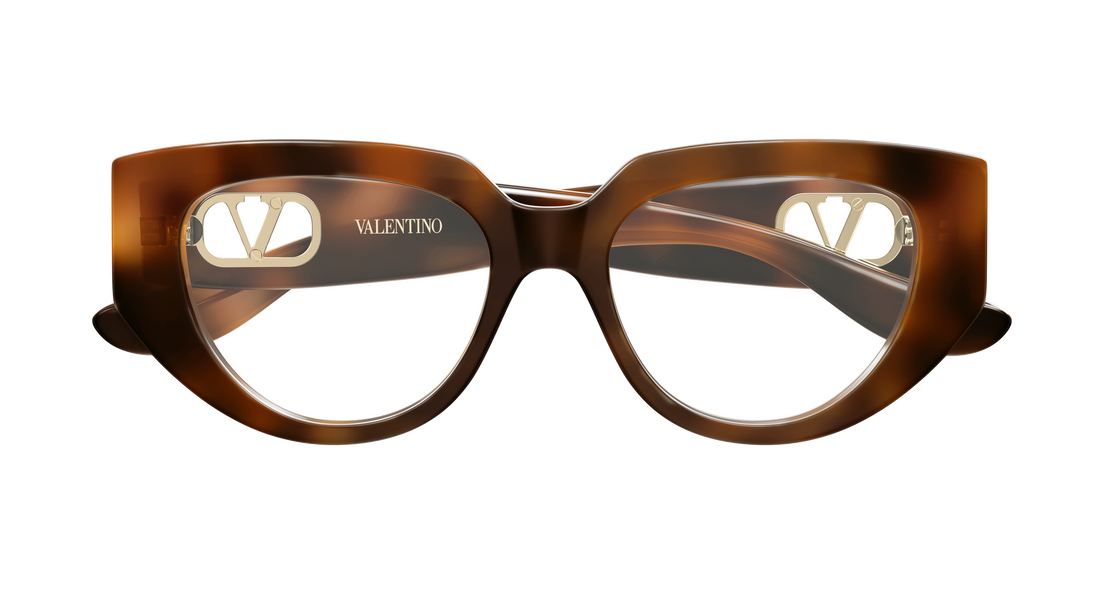 Occhiali da vista valentino vg0004o 003 havana cat eye femenino taglia 52mm - Vista dettagliata