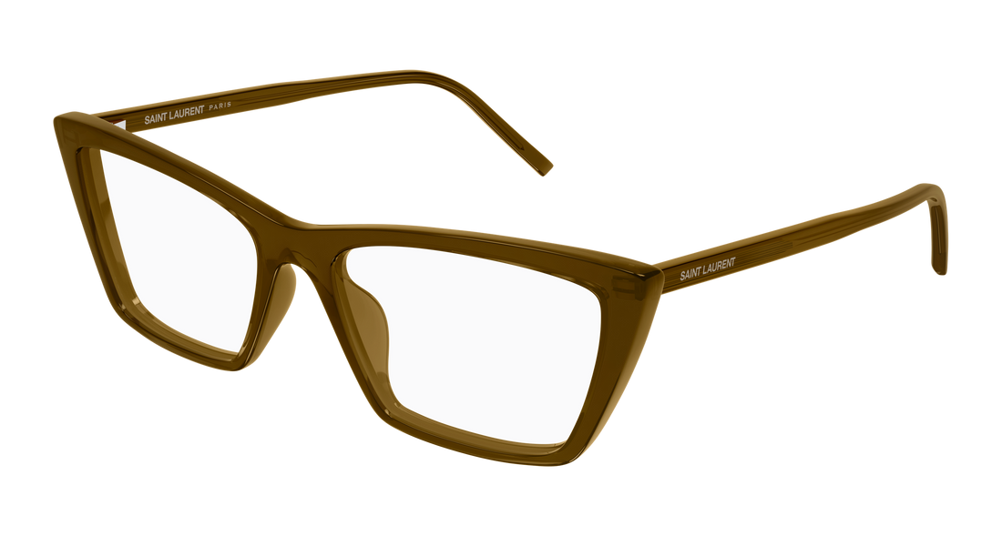 Prescription glasses saint laurent sl 737 mica thin opt 009 marron rectangular / squared femenino size 54mm - Main view