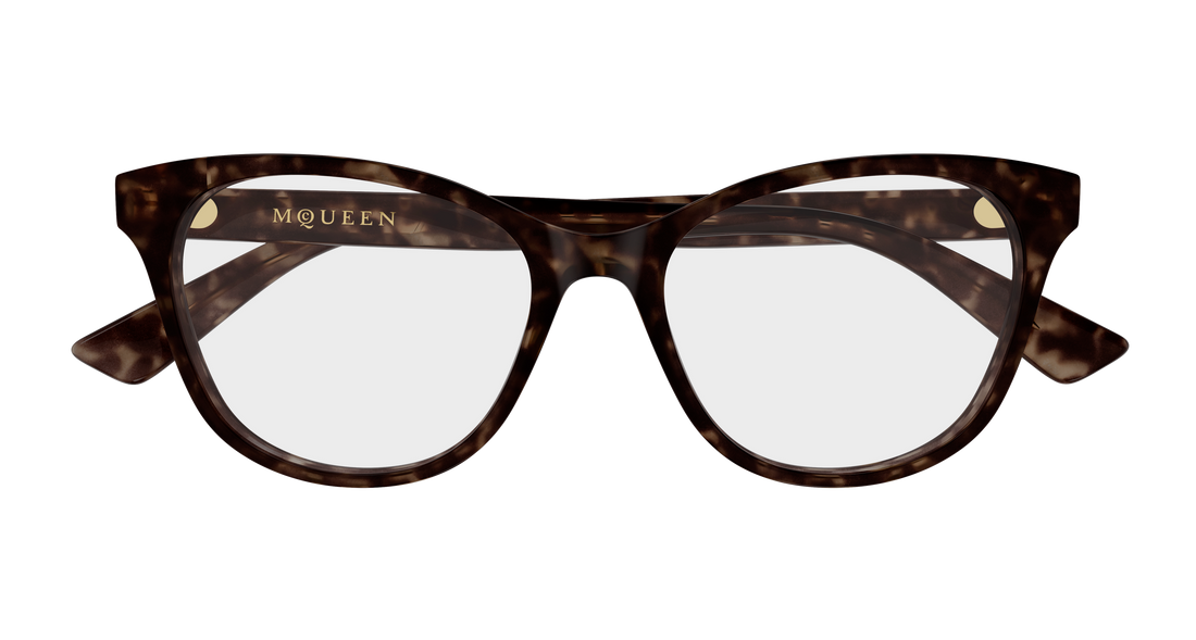 Gafas graduadas alexander mcqueen am0576o 008 havana cat eye femenino talla 54mm - Vista de detalle