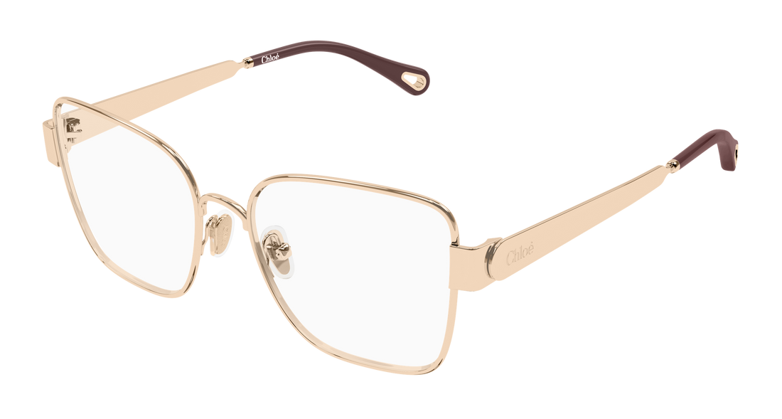 Briller chloé ch0356o 004 dorado butterfly femenino størrelse 56mm - Hovedvisning