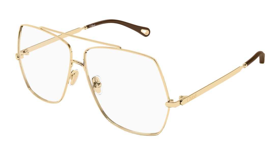 Briller chloé ch0409o 001 dorado rectangular / squared femenino størrelse 61mm - Hovedvisning