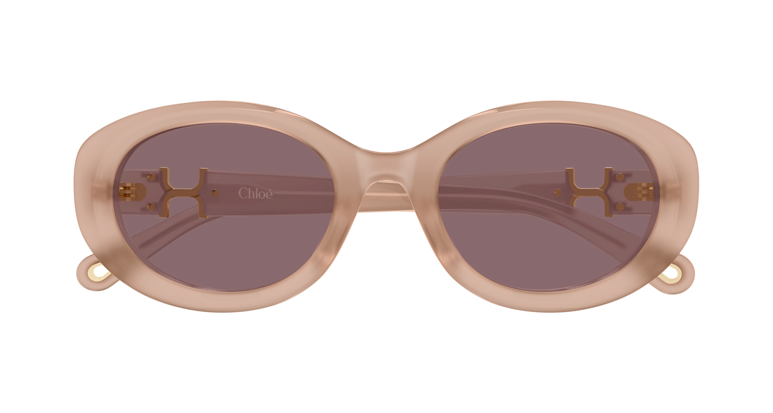 Óculos de sol chloé ch0323sk 005 rosa round/oval/panthos femenino tamanho 54mm - Vista de detalhe