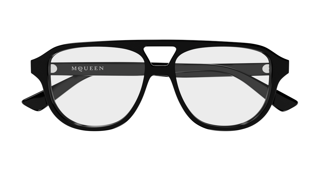 Gafas graduadas alexander mcqueen am0574o 001 negro pilot/navigator unisex talla 54mm - Vista de detalle
