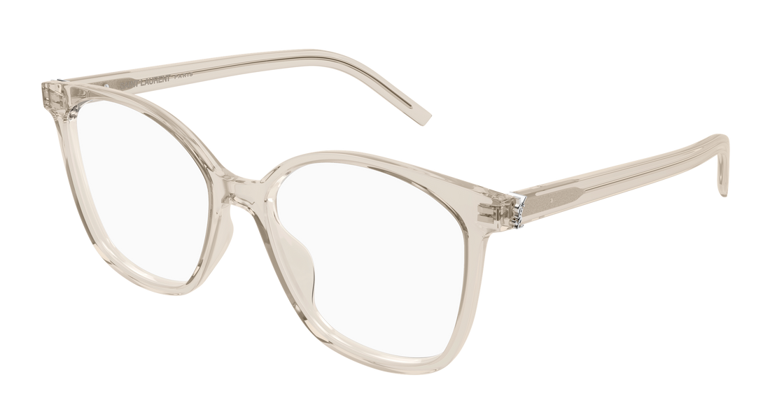 Glasögon saint laurent sl m162 004 beige round/oval/panthos femenino storlek 55mm - Huvudvy