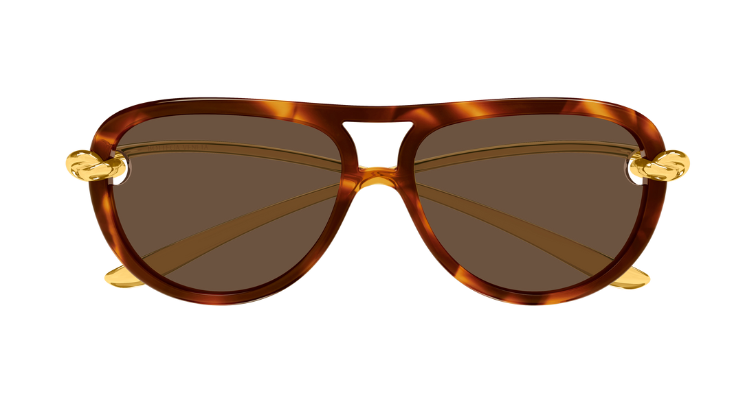 Óculos de sol bottega veneta bv1418s 007 havana pilot/navigator femenino tamanho 58mm - Vista de detalhe