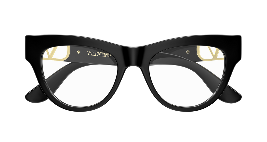 Óculos graduados valentino vg0054o 005 negro cat eye femenino tamanho 51mm - Vista de detalhe