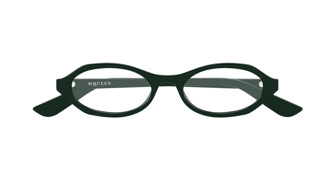 Brillen alexander mcqueen am0559o 004 verde round/oval/panthos femenino größe 51mm - Detailansicht
