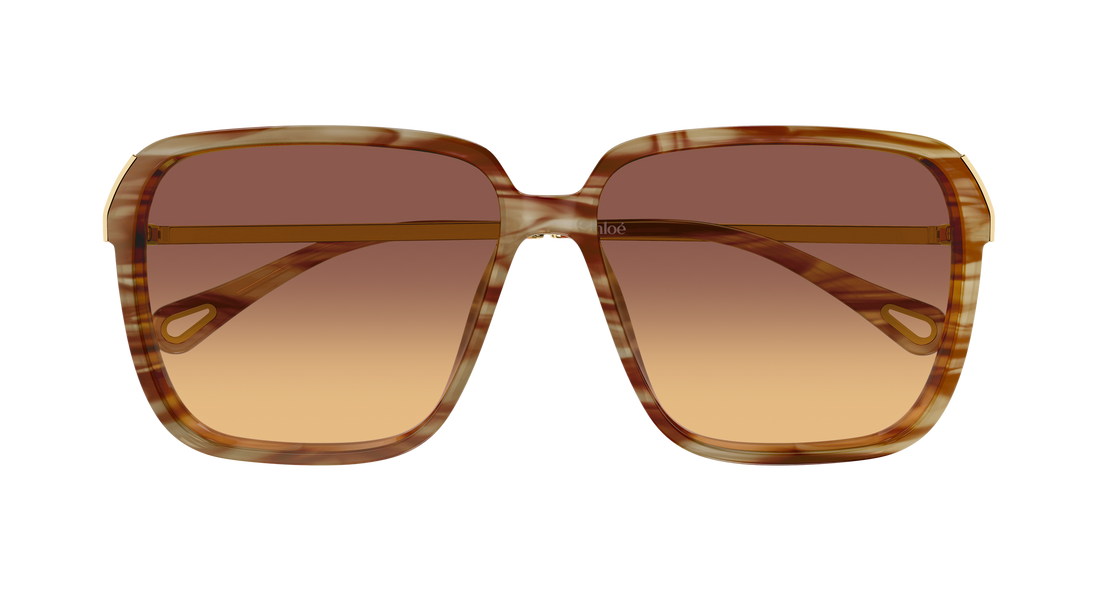 Óculos de sol chloé ch0405s 004 havana rectangular / squared femenino tamanho 59mm - Vista de detalhe