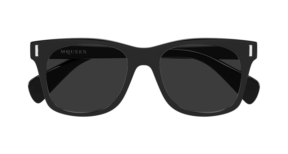 Óculos de sol alexander mcqueen am0551s 001 negro rectangular / squared masculino tamanho 52mm - Vista de detalhe