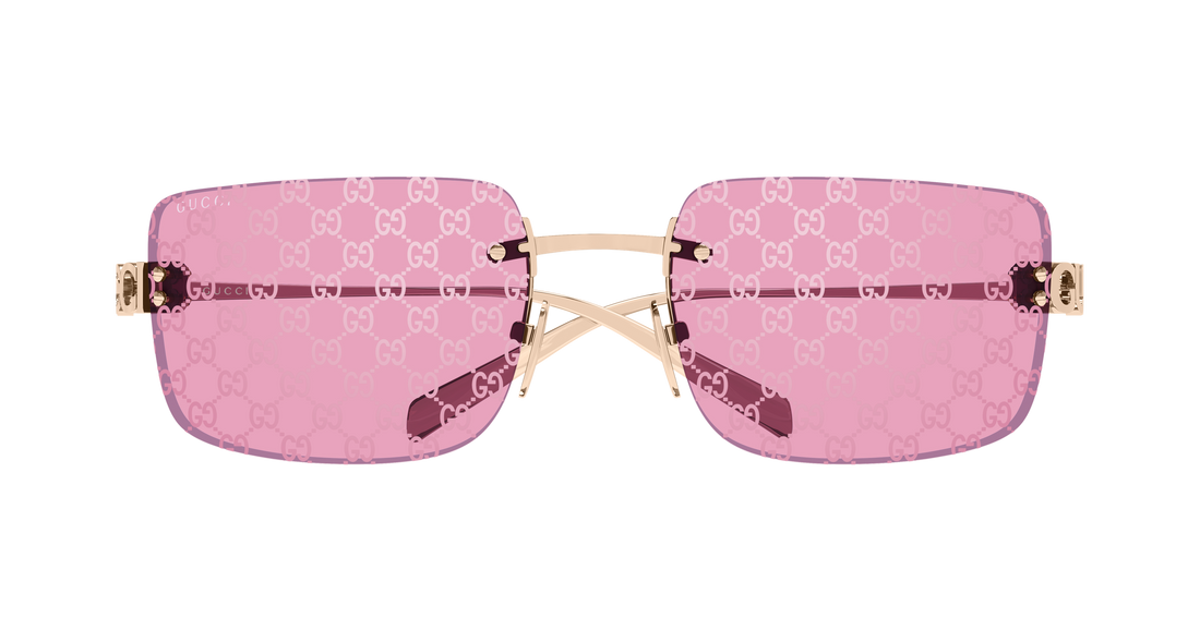 Óculos de sol gucci gg2038s 004 dorado rectangular / squared femenino tamanho 61mm - Vista de detalhe