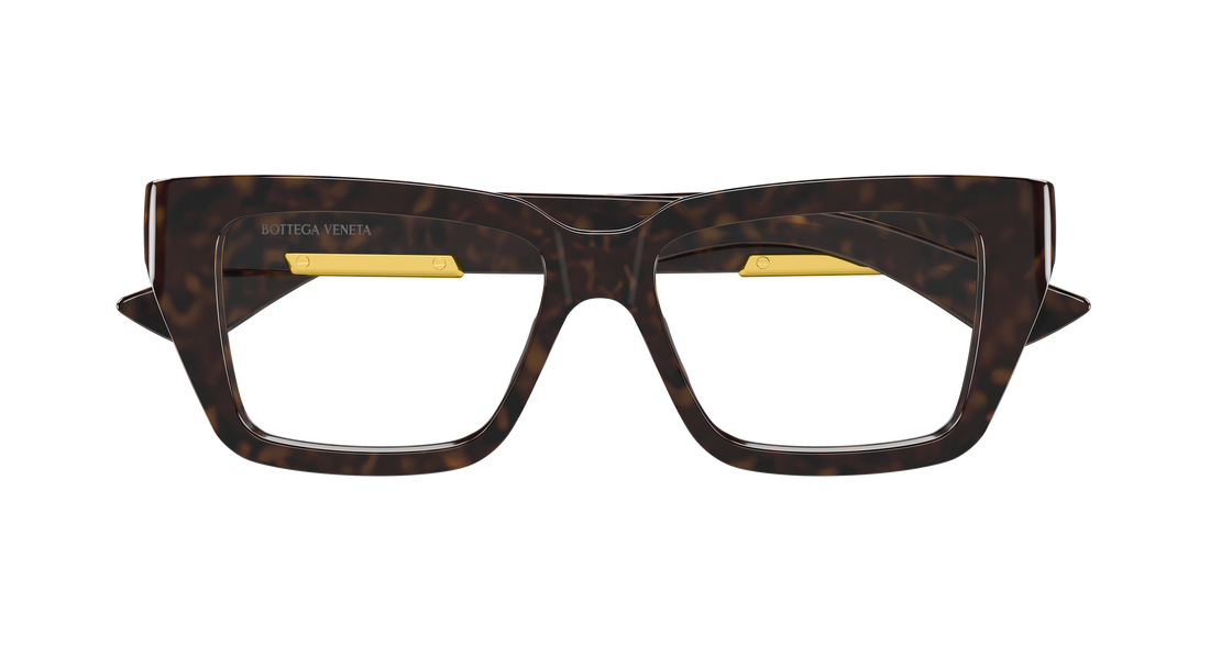 Óculos graduados bottega veneta bv1455o 002 havana rectangular / squared femenino tamanho 52mm - Vista de detalhe