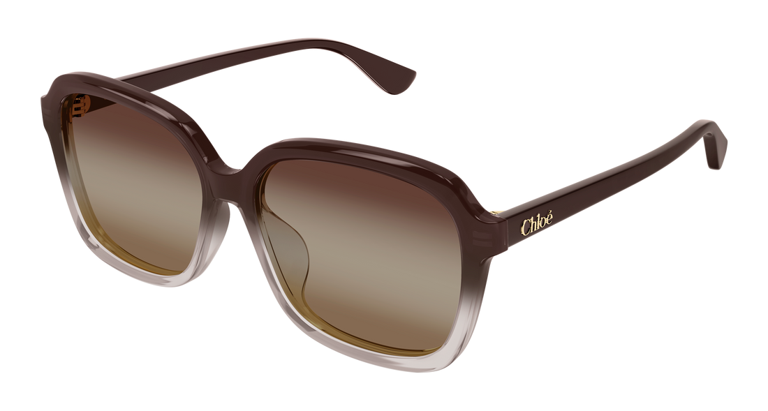 Solglasögon chloé ch0390sk 003 marron rectangular / squared femenino storlek 59mm - Huvudvy