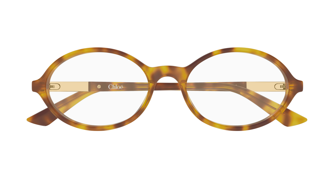 Glasögon chloé ch0367o 003 havana round/oval/panthos femenino storlek 54mm - Detaljvy