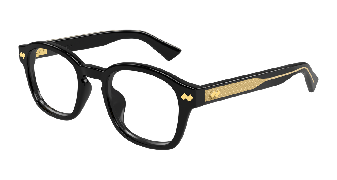 Óculos graduados bottega veneta bv1445oa 001 negro round/oval/panthos unisex tamanho 51mm - Vista principal