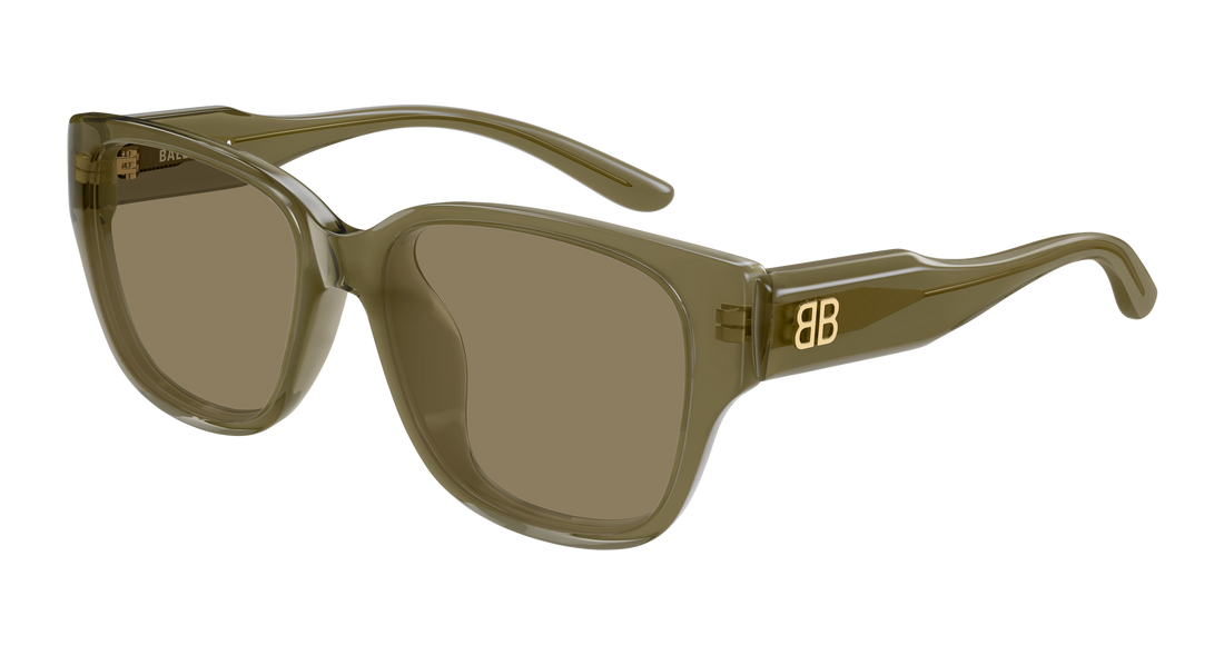 Occhiali da sole balenciaga bb0512sk 004 verde rectangular / squared unisex taglia 56mm - Vista principale