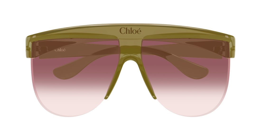 Óculos de sol chloé ch0416s 005 verde pilot/navigator femenino tamanho 68mm - Vista de detalhe