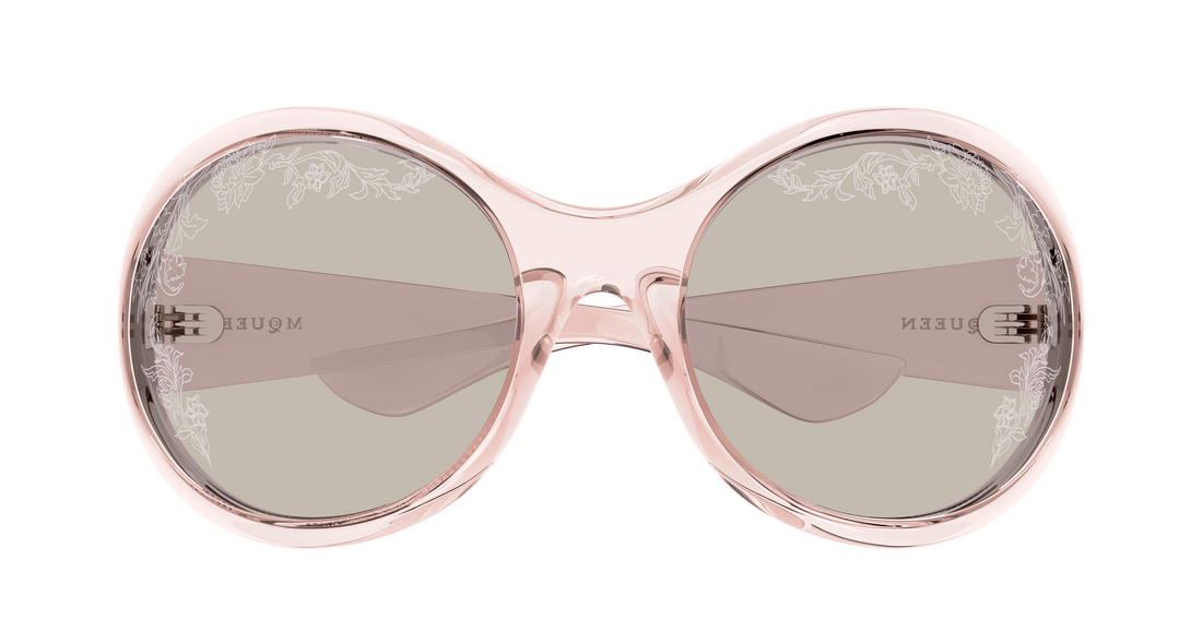 Óculos de sol alexander mcqueen am0592s 007 rosa round/oval/panthos unisex tamanho 65mm - Vista de detalhe