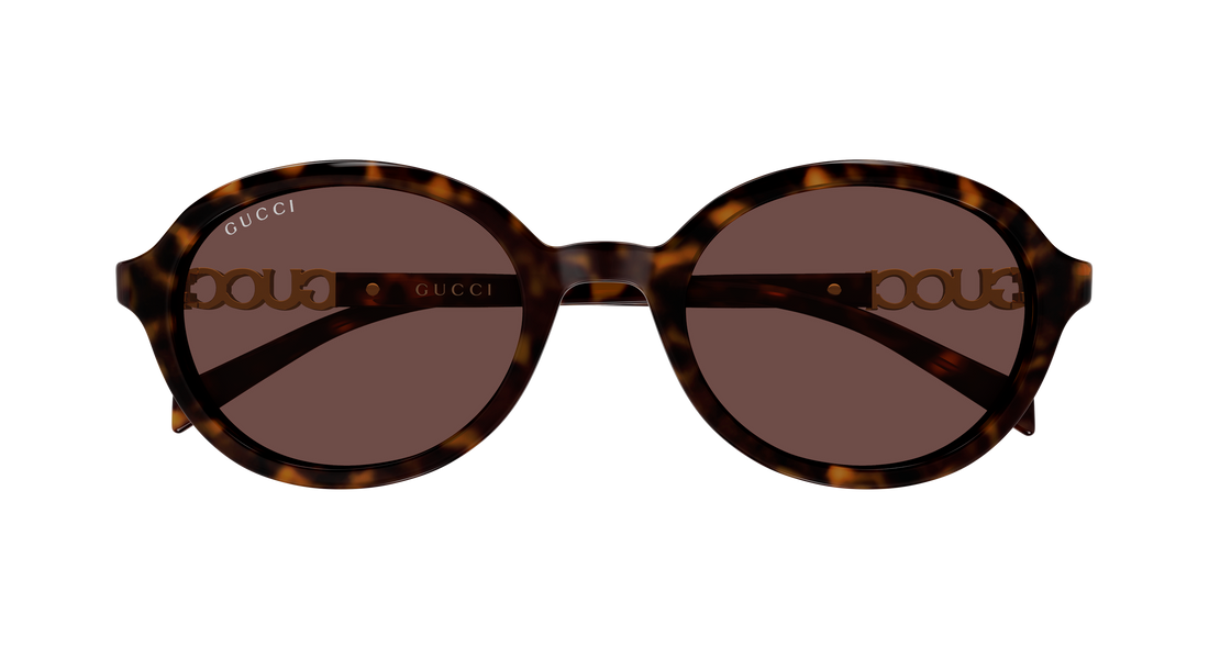 Óculos de sol gucci gg2033sa 002 havana round/oval/panthos femenino tamanho 52mm - Vista de detalhe