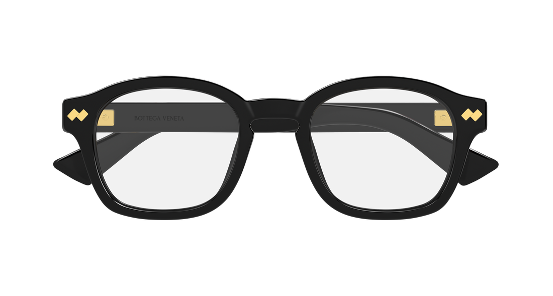 Óculos graduados bottega veneta bv1445oa 001 negro round/oval/panthos unisex tamanho 51mm - Vista de detalhe