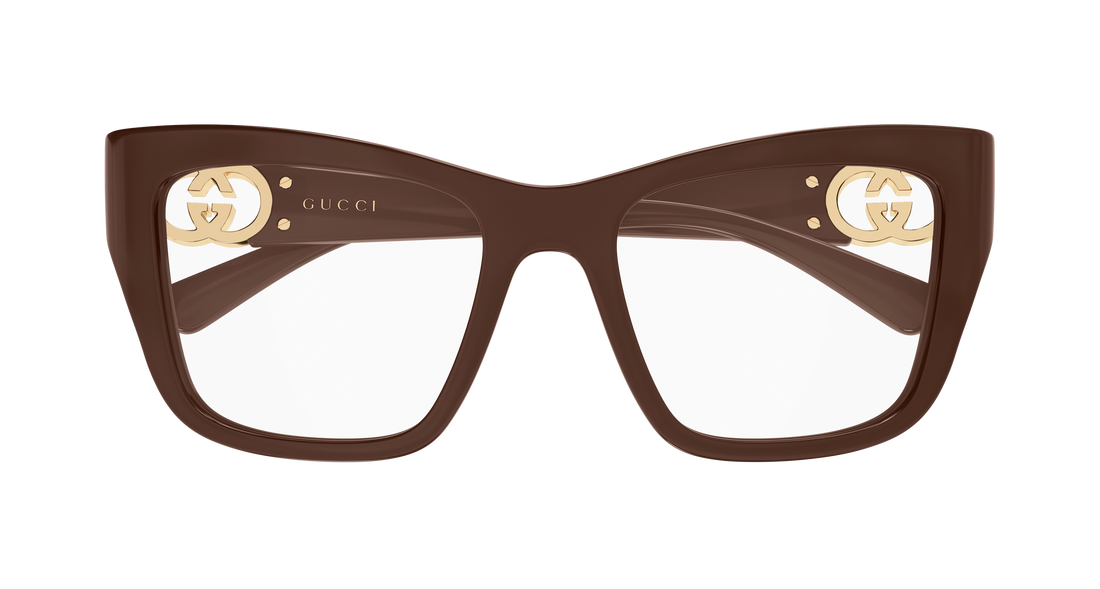 Brillen gucci gg2124o 004 marron cat eye femenino größe 52mm - Detailansicht