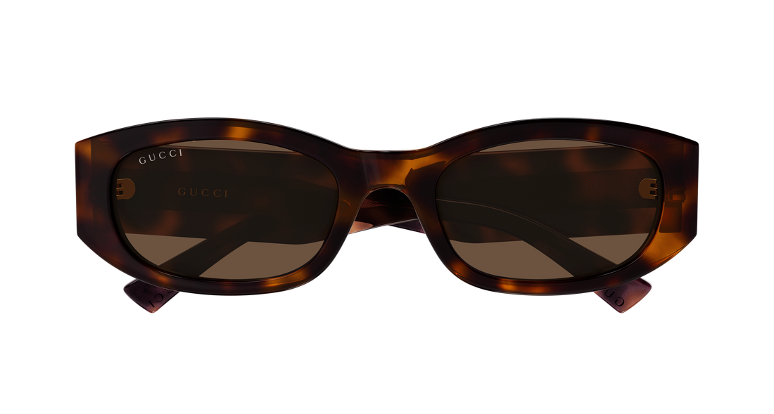 Occhiali da sole gucci gg2068sa 002 havana rectangular / squared femenino taglia 55mm - Vista dettagliata