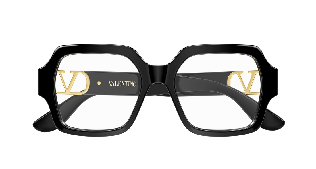 Óculos graduados valentino vg0055o 001 negro geometrical/directional femenino tamanho 52mm - Vista de detalhe