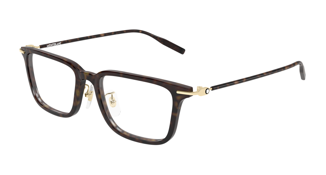 Prescription glasses montblanc mb0489oa 002 havana rectangular / squared masculino size 54mm - Main view