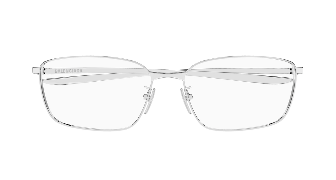 Occhiali da vista balenciaga bb0497oa 001 plateado rectangular / squared masculino taglia 60mm - Vista dettagliata