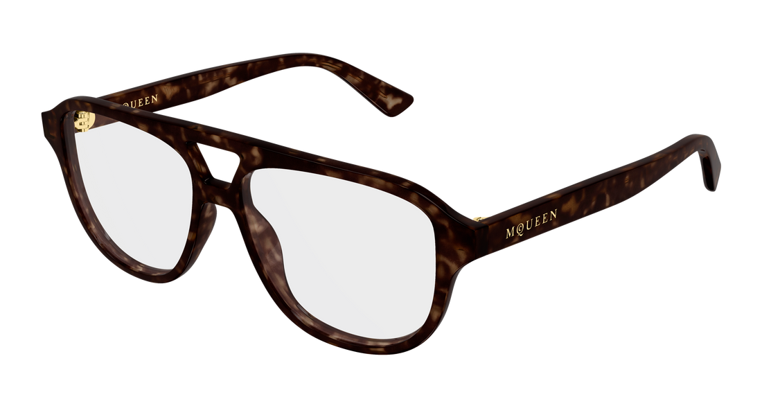 Gafas graduadas alexander mcqueen am0574o 002 havana pilot/navigator unisex talla 54mm - Vista principal