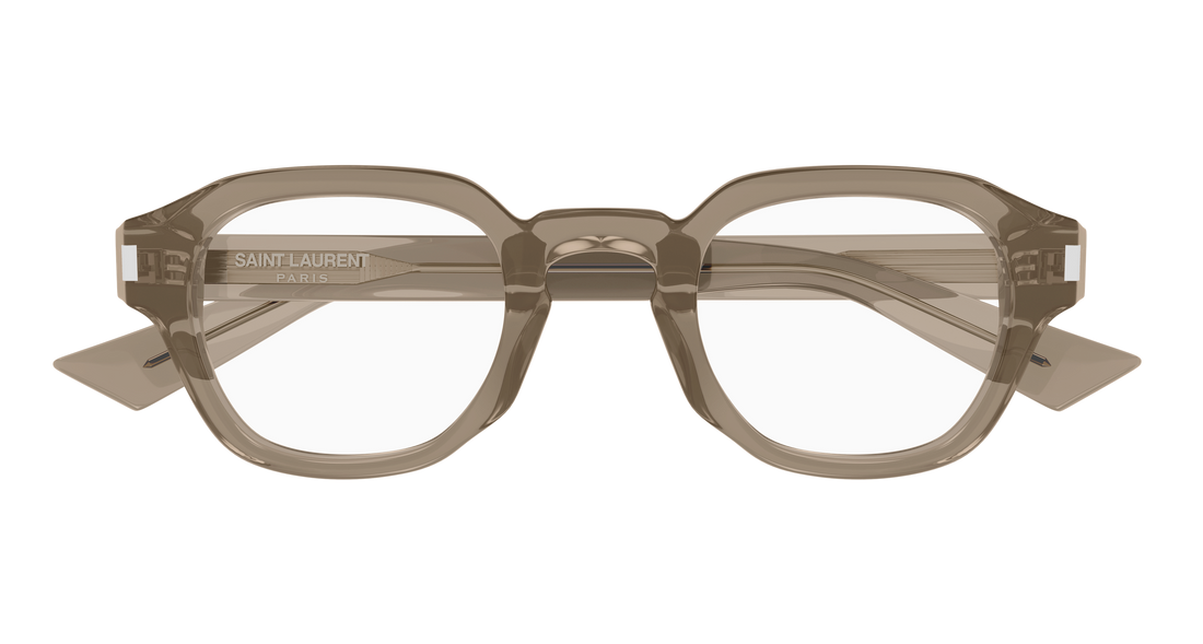 Óculos graduados saint laurent sl 946 opt 005 marron round/oval/panthos masculino tamanho 47mm - Vista de detalhe