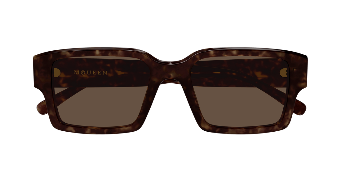 Occhiali da sole alexander mcqueen am0579s 002 havana rectangular / squared masculino taglia 53mm - Vista dettagliata