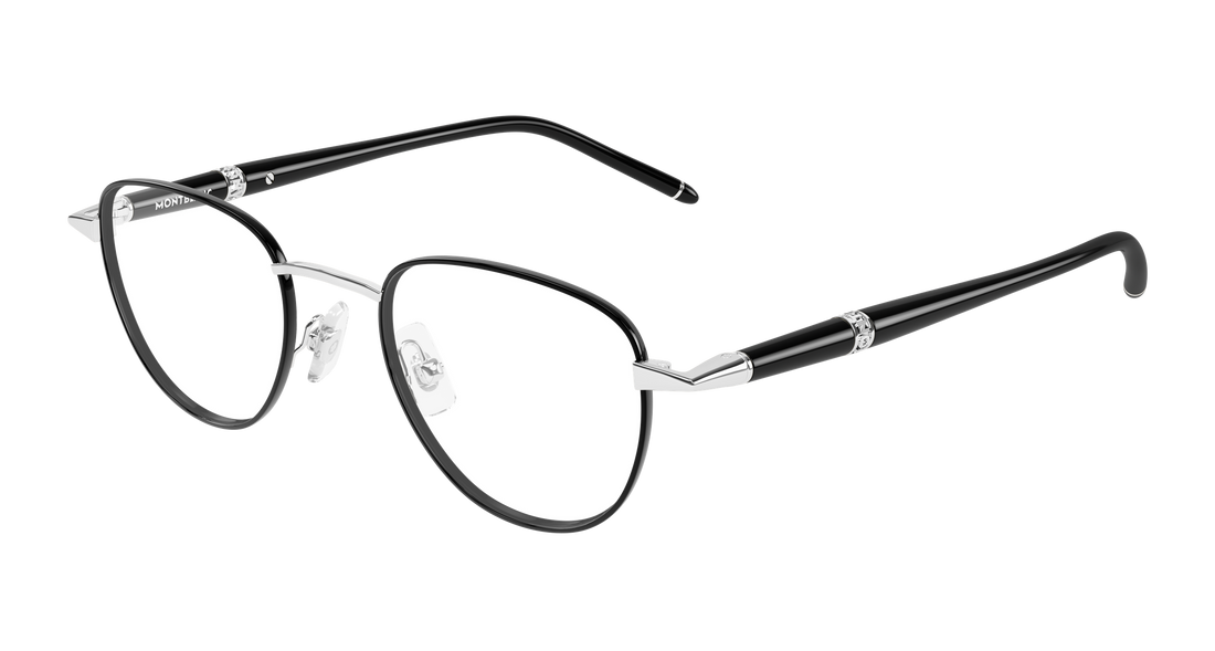 Glasögon montblanc mb0486o 002 plateado round/oval/panthos masculino storlek 48mm - Huvudvy