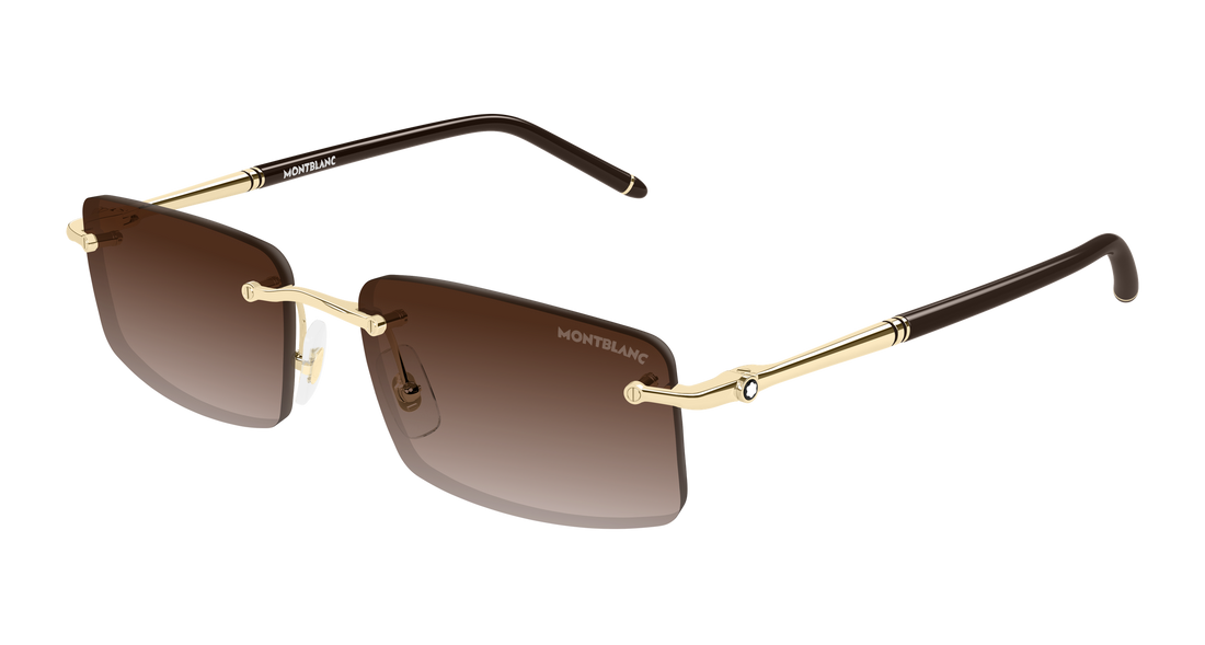 Gafas de sol montblanc mb0443s 008 dorado rectangular / squared masculino talla 56mm - Vista principal