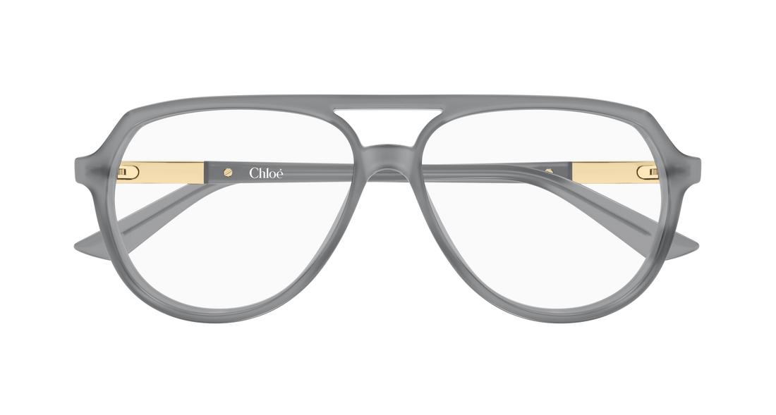 Lunettes de vue chloé ch0366o 005 gris pilot/navigator femenino taille 57mm - Vue détaillée