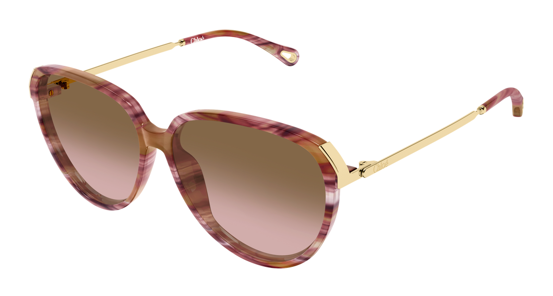 Óculos de sol chloé ch0406s 002 havana round/oval/panthos femenino tamanho 59mm - Vista principal