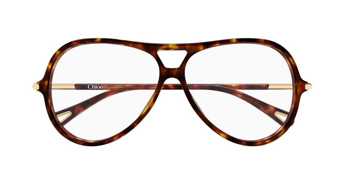 Óculos graduados chloé ch0398o 002 havana round/oval/panthos femenino tamanho 59mm - Vista de detalhe