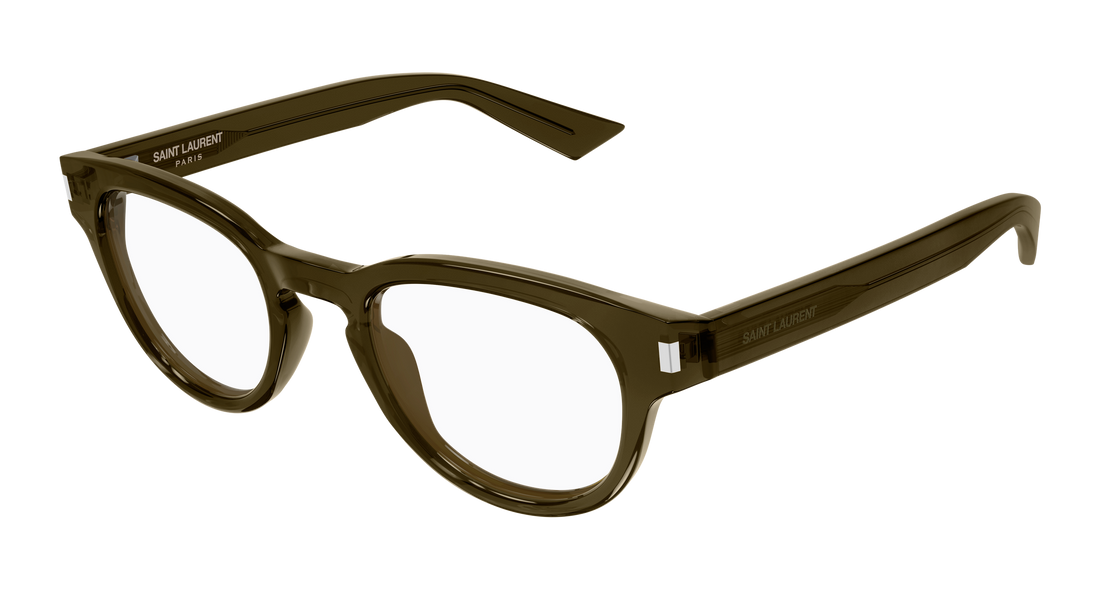 Prescription glasses saint laurent sl 876 opt 005 marron round/oval/panthos masculino size 48mm - Main view