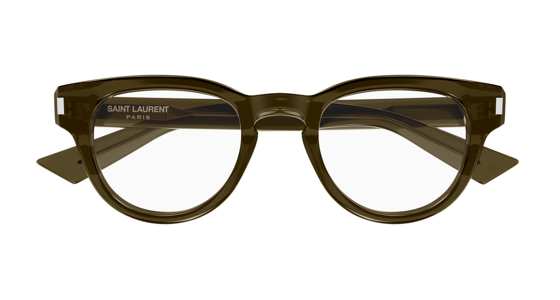 Prescription glasses saint laurent sl 876 opt 005 marron round/oval/panthos masculino size 48mm - Detailed view