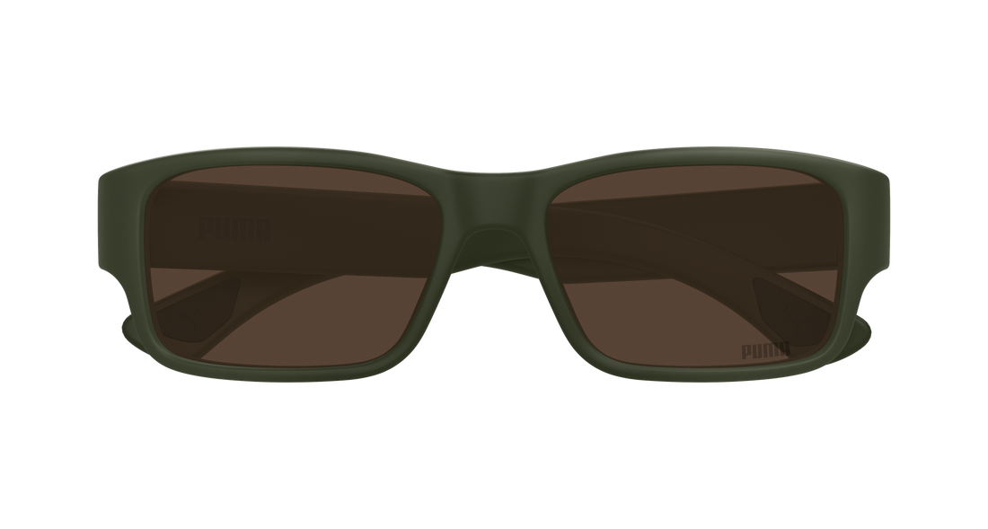 Occhiali da sole puma pu0521s 004 verde rectangular / squared masculino taglia 55mm - Vista dettagliata