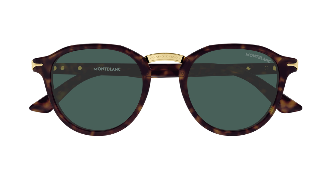 Óculos de sol montblanc mb0515s 002 havana round/oval/panthos masculino tamanho 49mm - Vista de detalhe