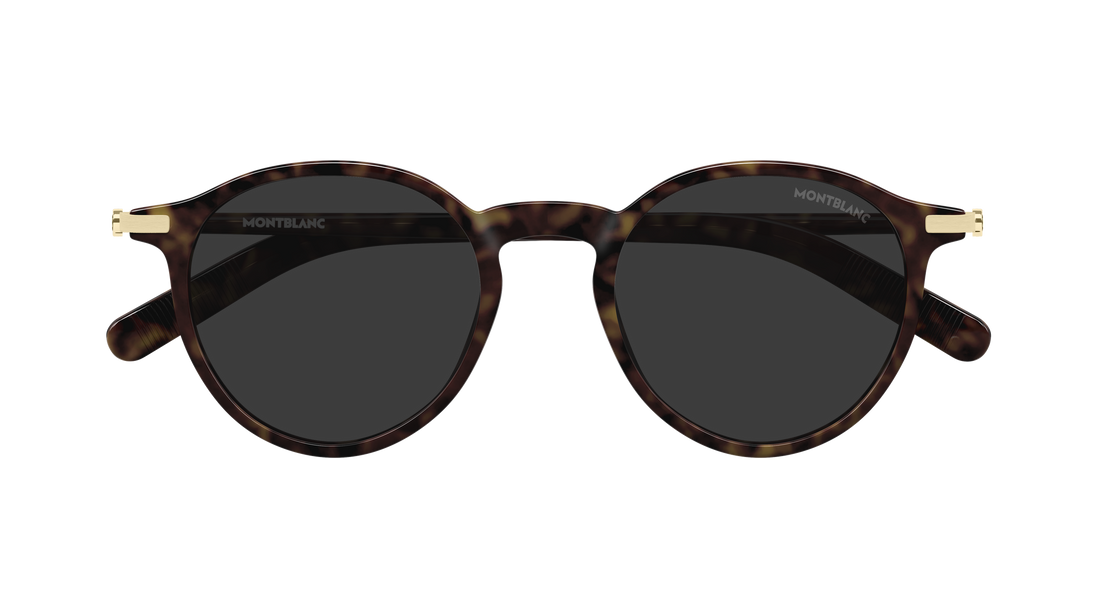 Gafas de sol montblanc mb0461s 003 havana round/oval/panthos masculino talla 49mm - Vista de detalle