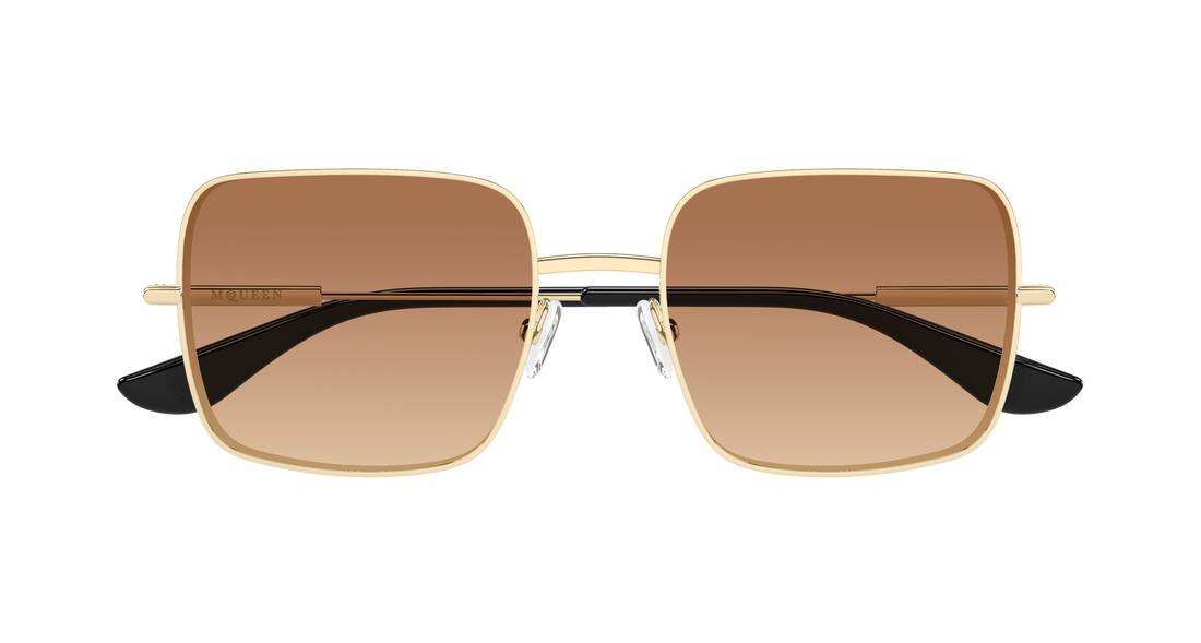 Sunglasses alexander mcqueen am0564s 002 dorado rectangular / squared femenino size 55mm - Detailed view